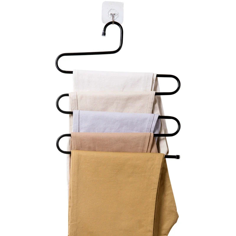 Pants Hanger | S-Shaped 5-Layer Support - Space Saver in the Closet (1 +1 FREE)