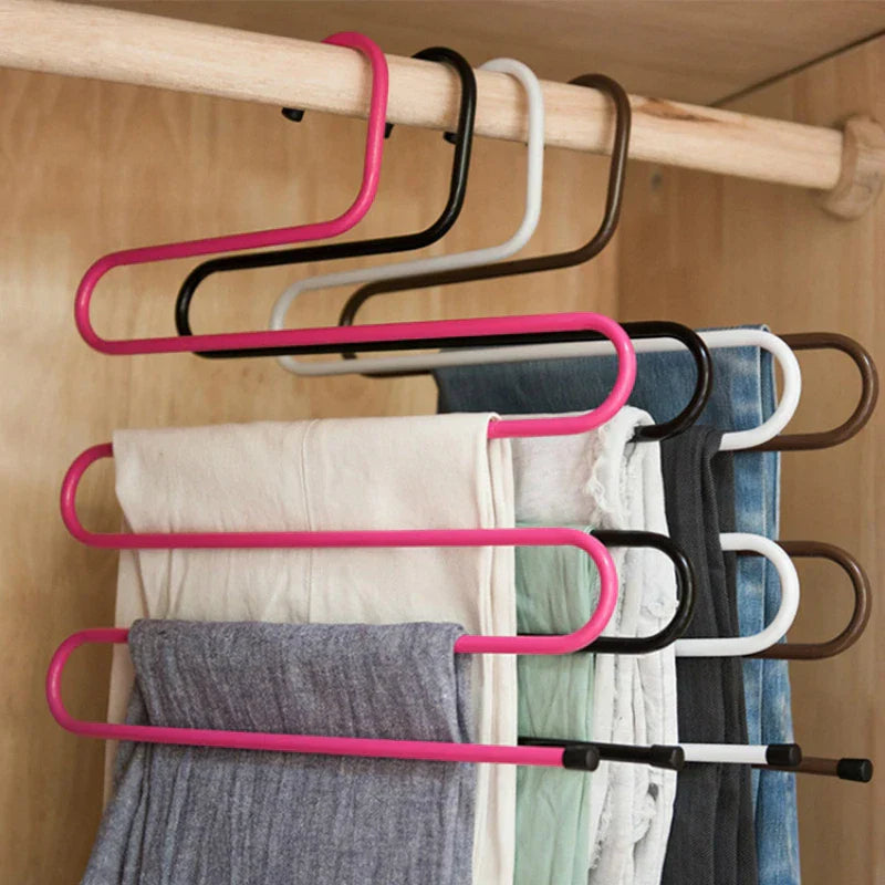 Pants Hanger | S-Shaped 5-Layer Support - Space Saver in the Closet (1 +1 FREE)