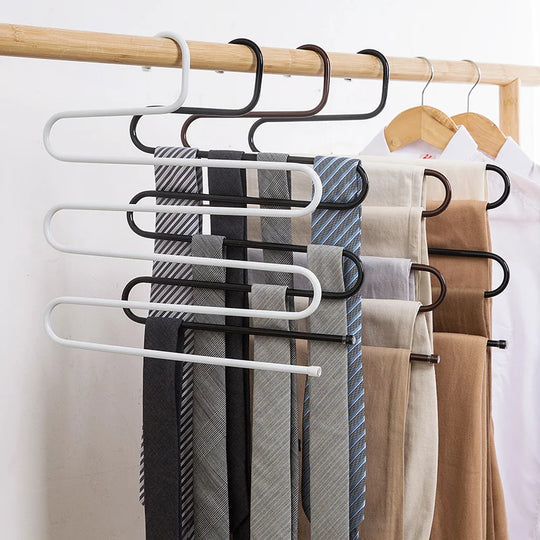 Pants Hanger | S-Shaped 5-Layer Support - Space Saver in the Closet (1 +1 FREE)