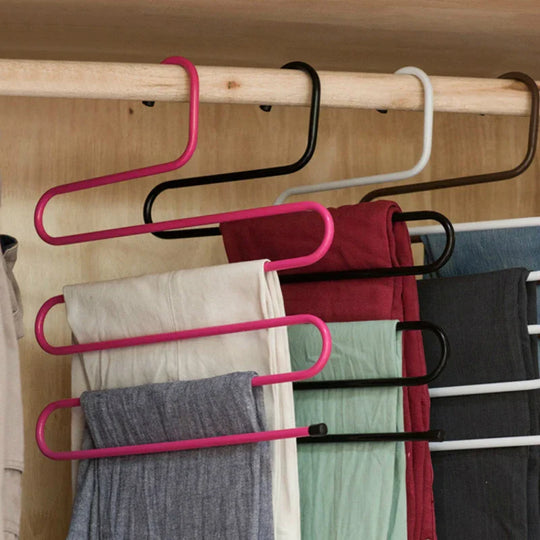 Pants Hanger | S-Shaped 5-Layer Support - Space Saver in the Closet (1 +1 FREE)