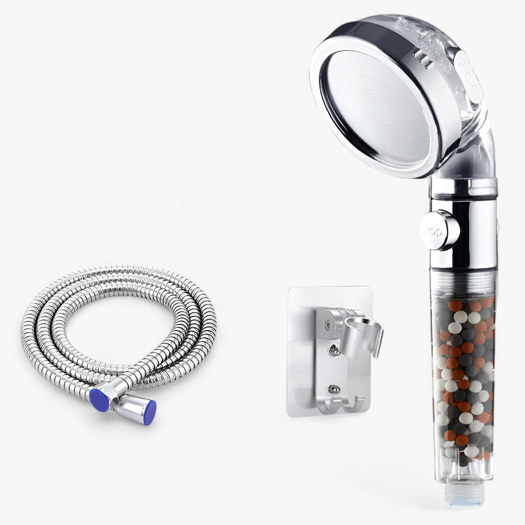 PureFlow High-Pressure Shower Head with 3 Spray Modes and Tourmaline Technology for a Refreshing Shower Experience