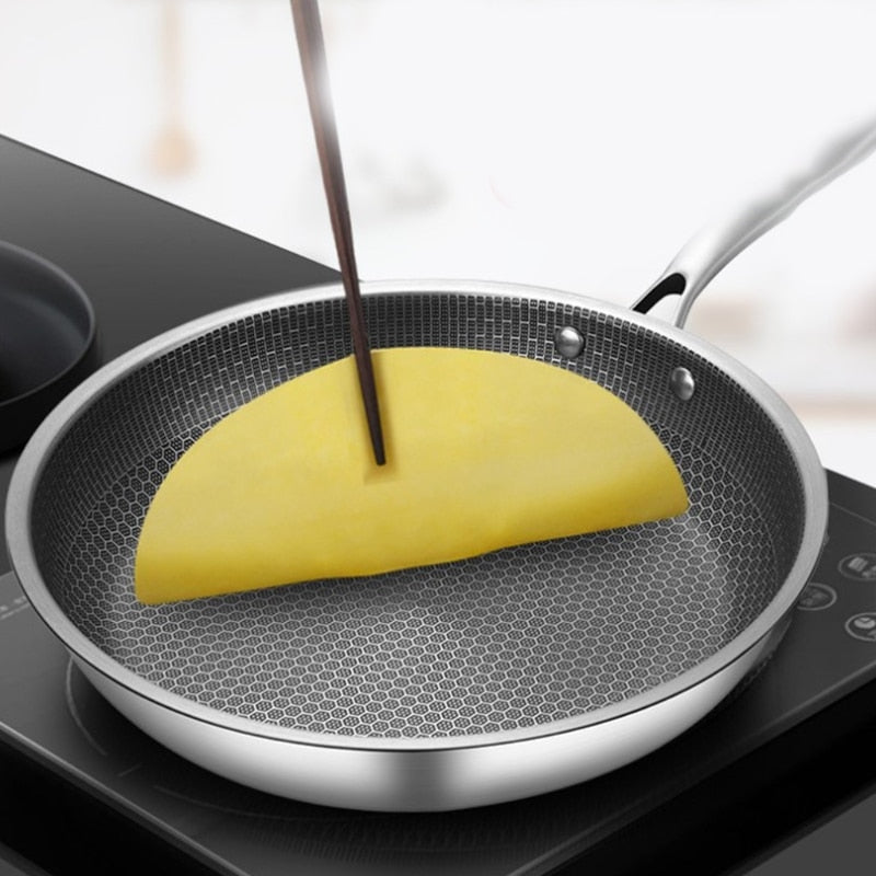 KitchenPro | Frying Pan - Non-stick Stainless Steel for Effortless Cooking