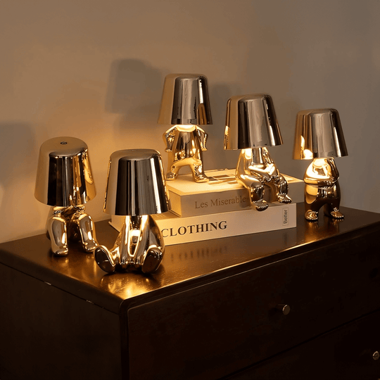 RayDude | Golden Man Lamp - Sparkle and Style