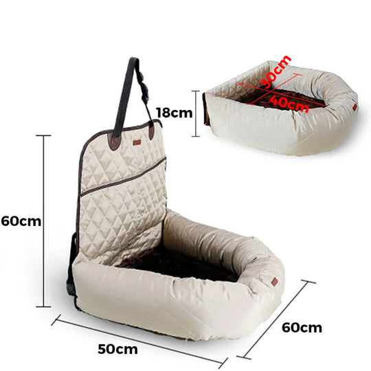 CozyNest - Dog Car Seat & Bed | Car Accessory - Double Function for Travel Comfort