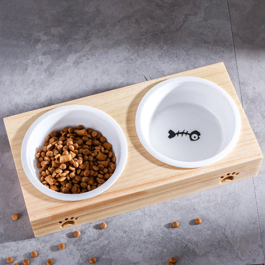 Wood Design Bowl Duo | Pet Bowl - Elegant and Functional