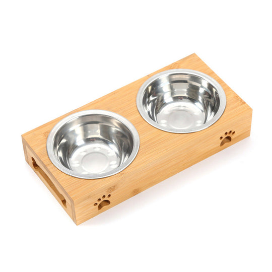 Wood Design Bowl Duo | Pet Bowl - Elegant and Functional