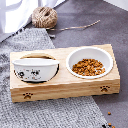 Wood Design Bowl Duo | Pet Bowl - Elegant and Functional