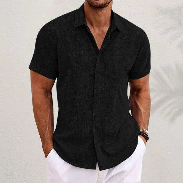 OLIVER™ | Short Sleeve Cotton and Linen Shirt - Breathable Style for Warm Days