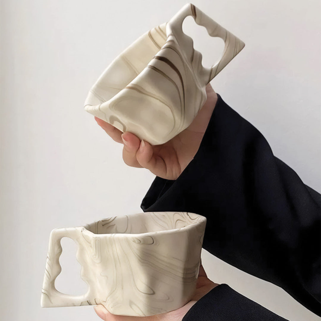 Innovative Multifaceted Design Ceramic Mug