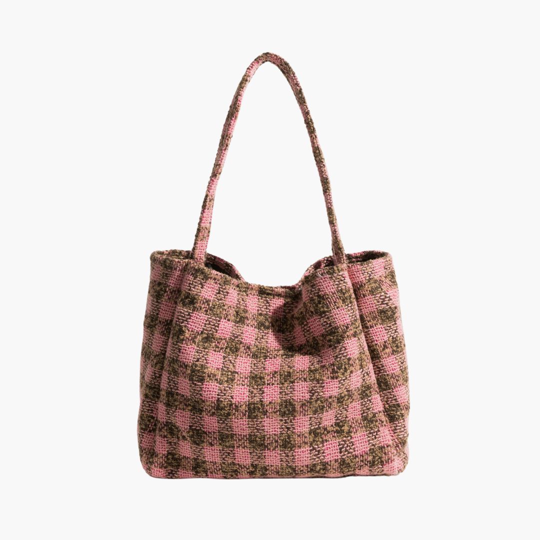 Olivia checkered tote bag