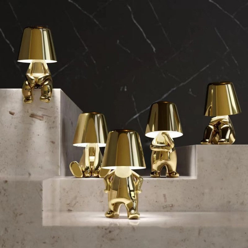 RayDude | Golden Man Lamp - Sparkle and Style