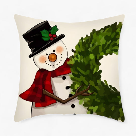 Frosty | Christmas Linen Cushion Cover - Festive and Comfortable Home Decor