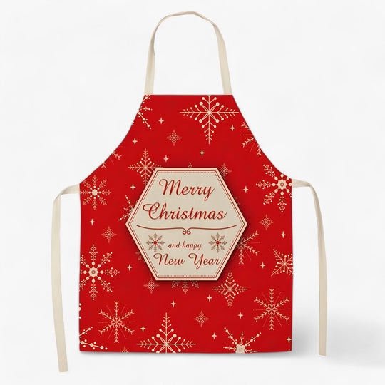 Grembiule di lino Merry | Merry Christmas - Accessorio da cucina e regalo di Natale festivo