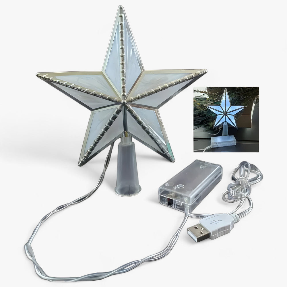 Topper Star | Stella a cinque punte illuminata a LED per l'albero di Natale