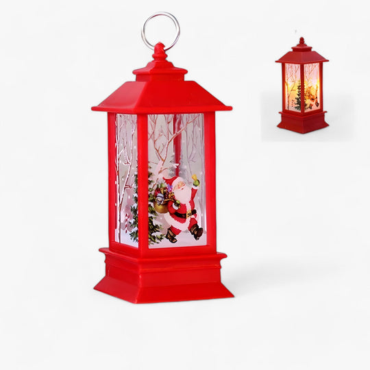 Cristy | Illuminated Snowman Santa Lantern - Festive Tree Ornament and Home Decoration