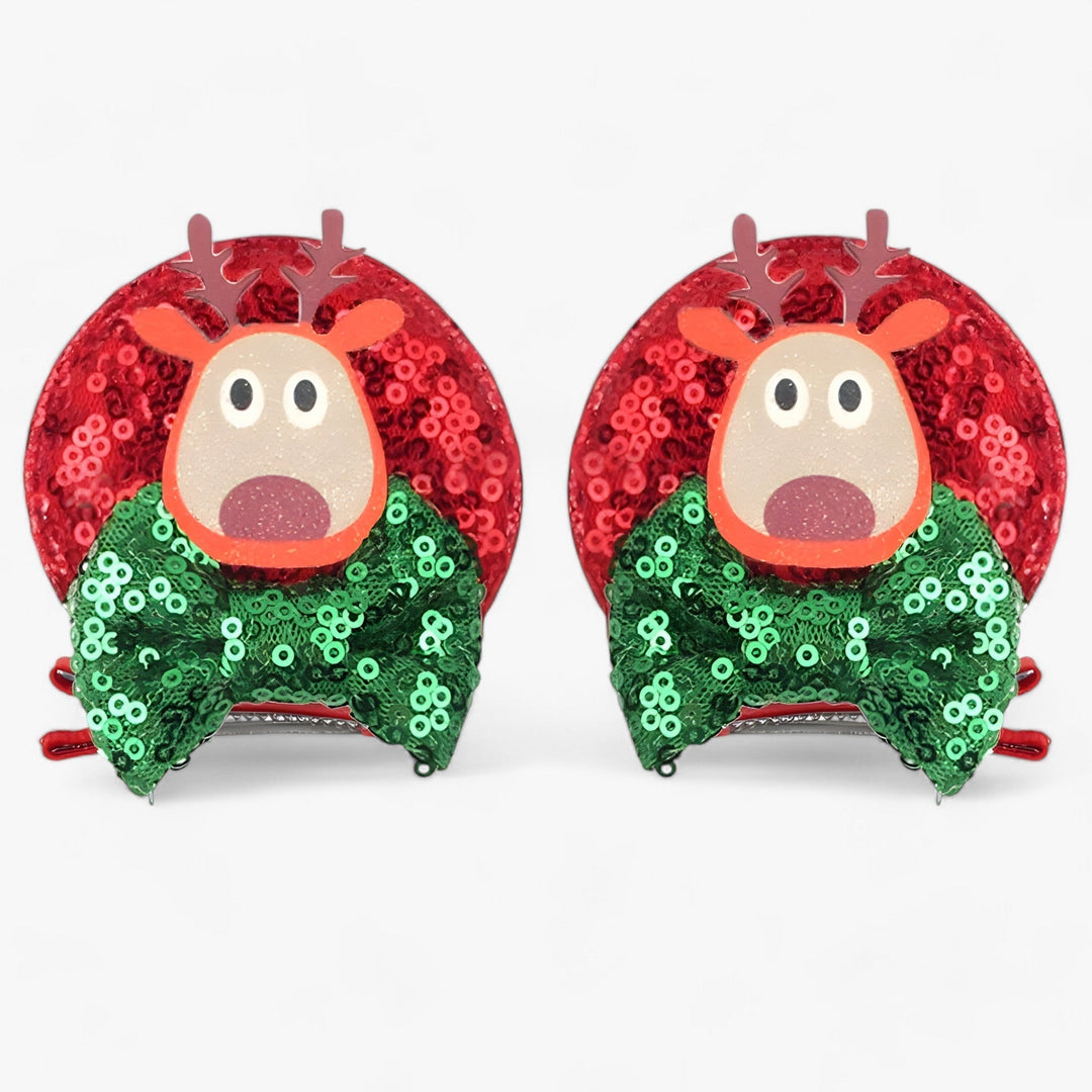 Accessori per capelli di Natale | Fermagli per capelli di Topolino Disney - Divertimento scintillante per le feste