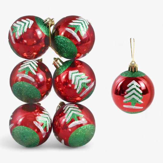 Noel | 6 Piece Christmas Balls - Ideal Decorations for Christmas Tree