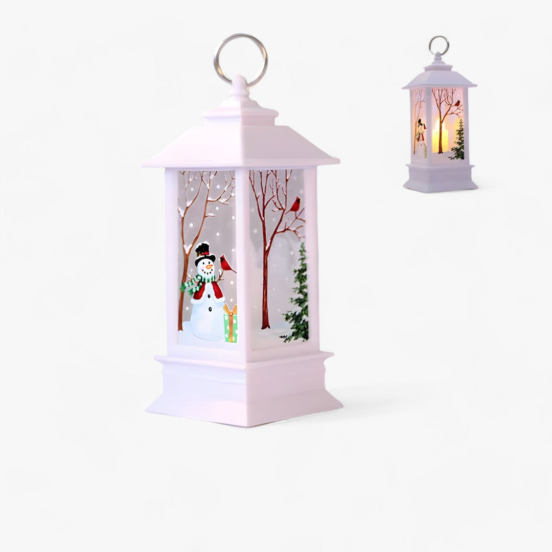 Cristy | Illuminated Snowman Santa Lantern - Festive Tree Ornament and Home Decoration