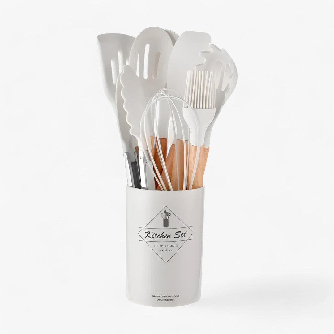 Set of 12 silicone kitchen utensils