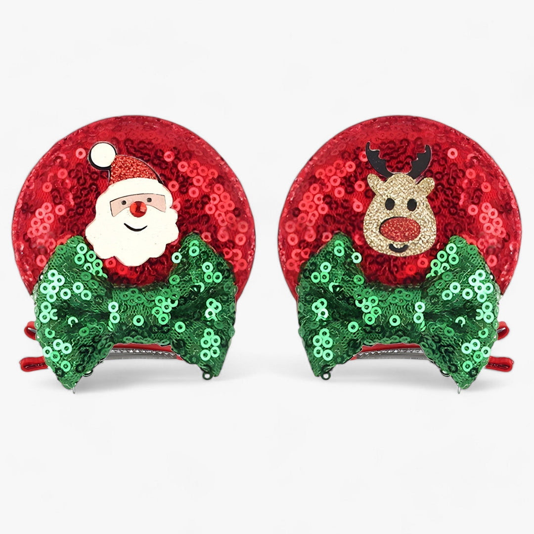 Accessori per capelli di Natale | Fermagli per capelli di Topolino Disney - Divertimento scintillante per le feste