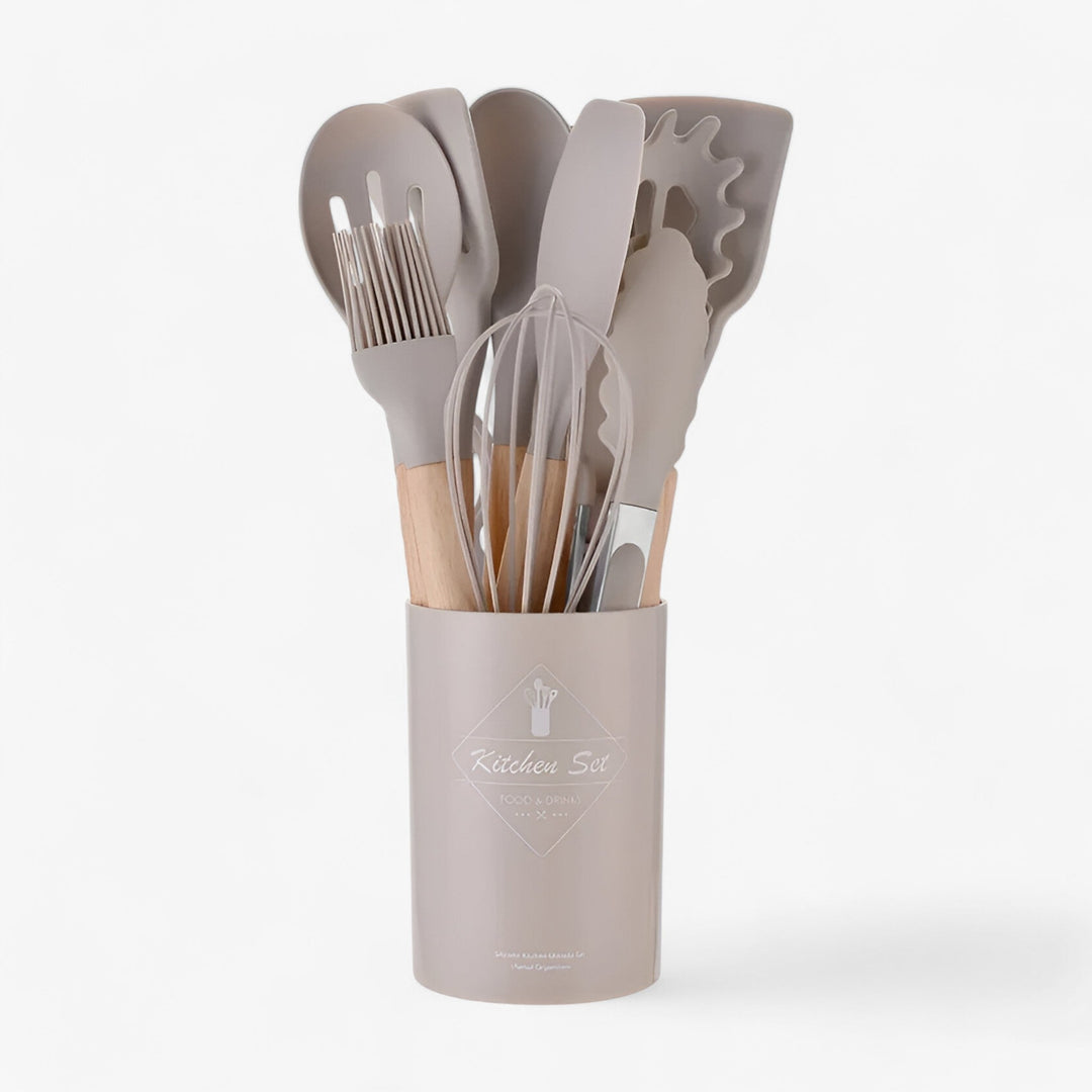 Set of 12 silicone kitchen utensils