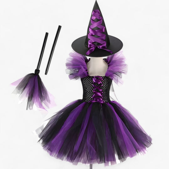 Léa | Witch Costume - Tutu Dress and Accessories for Halloween and Carnival