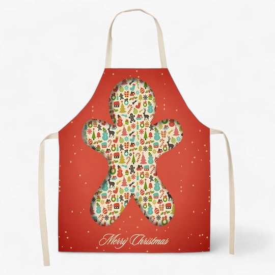 Grembiule di lino Merry | Merry Christmas - Accessorio da cucina e regalo di Natale festivo