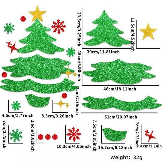 Fristy | Christmas Felt Stickers for Doors and Windows - Festive Decoration for the Home