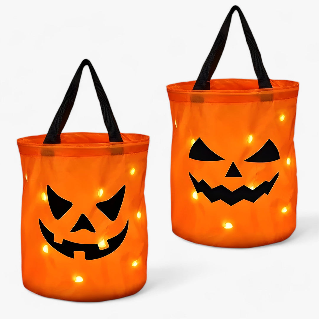 Clementine | Pumpkin Candy Basket - LED Illumination for Halloween and Thanksgiving