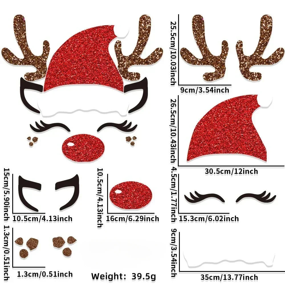 Fristy | Christmas Felt Stickers for Doors and Windows - Festive Decoration for the Home