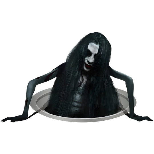 Haunting Hair | Halloween Floor Decals - Spooky Window Dressings