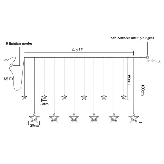 Lana | Ghirlanda luminosa a LED stellata di 138 LED - Illumina le tue feste con eleganza