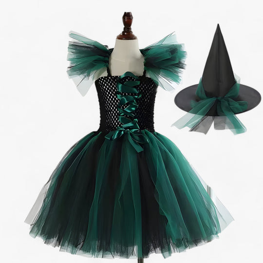 Léa | Witch Costume - Tutu Dress and Accessories for Halloween and Carnival