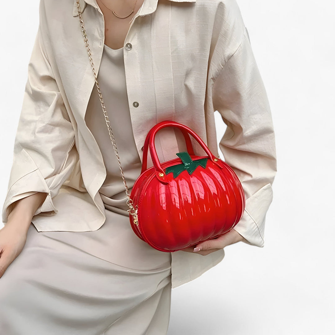 Khia | Creative Pumpkin Handbag - Trendy and Stylish Shoulder Bag for Women