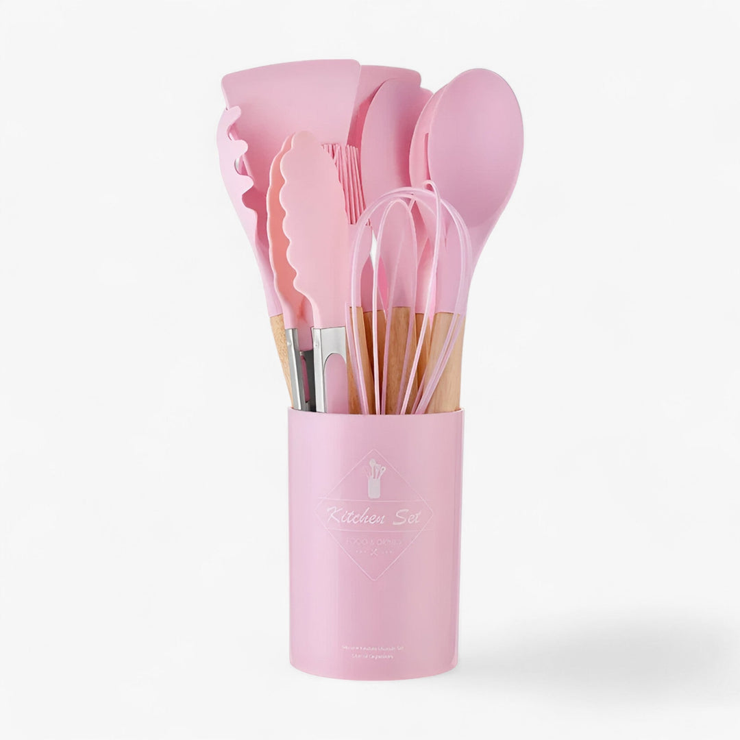 Set of 12 silicone kitchen utensils