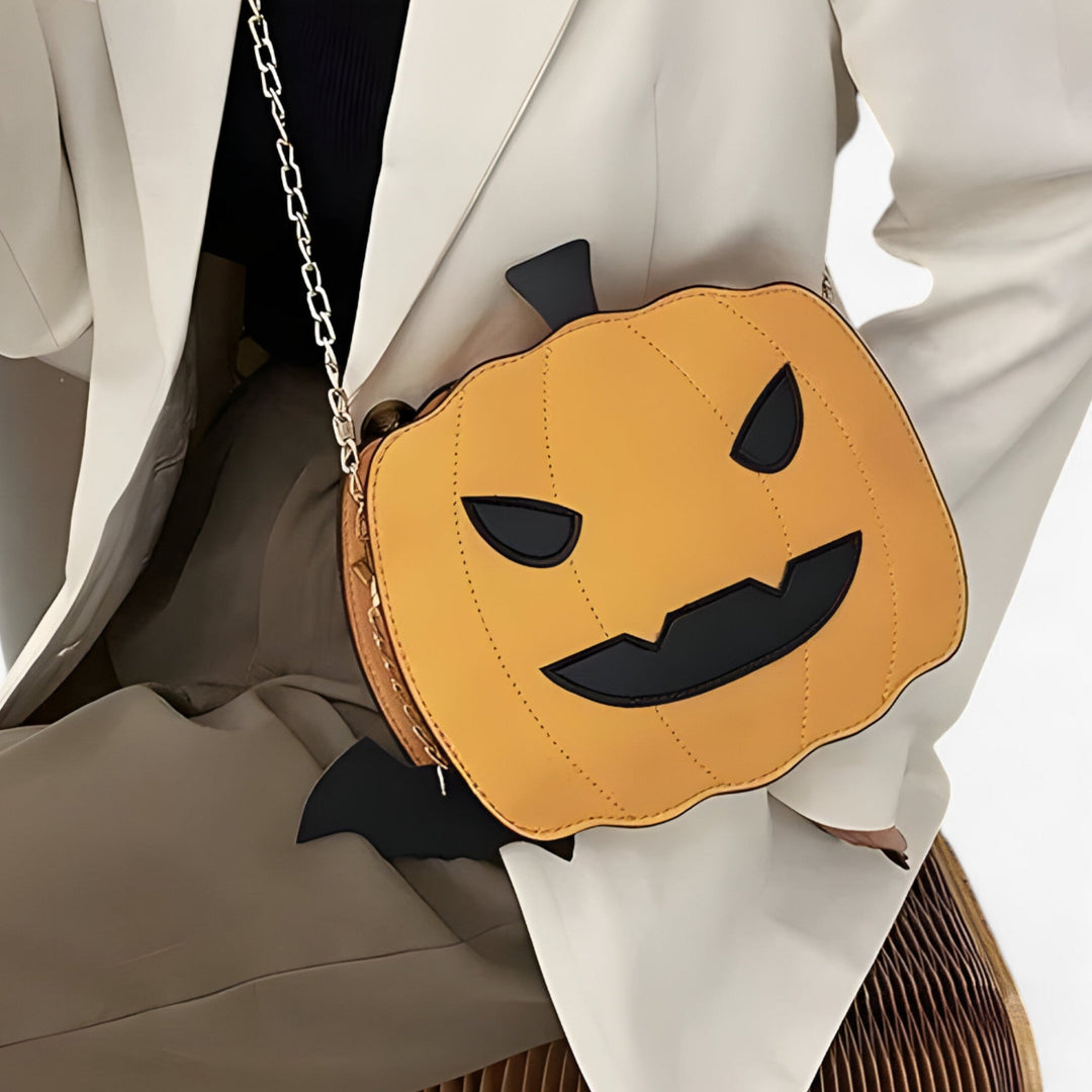 Borsa a forma di zucca Boo | - Borsa di Halloween creativa per un look elegante