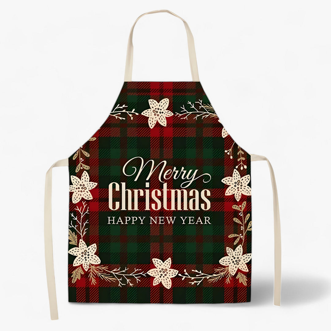 Grembiule di lino Merry | Merry Christmas - Accessorio da cucina e regalo di Natale festivo