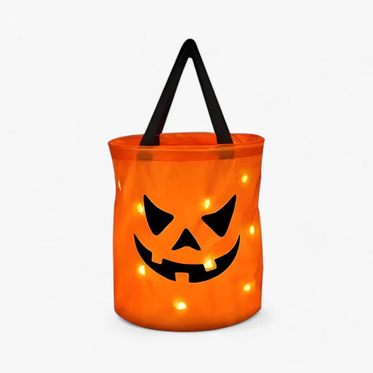 Clementine | Pumpkin Candy Basket - LED Illumination for Halloween and Thanksgiving