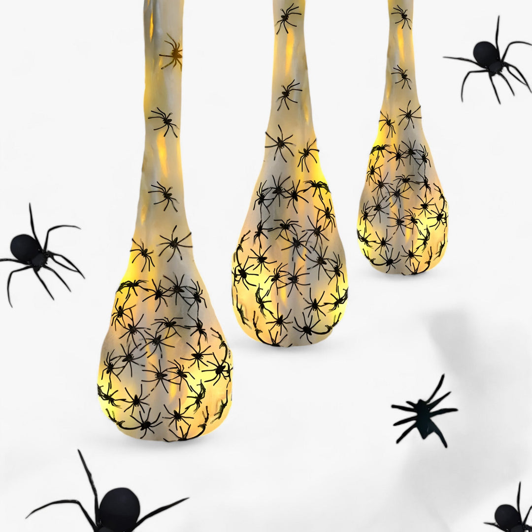 Wade | Hanging Spider Egg Sacs with Lights - Haunted House Halloween Decoration