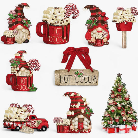 Dursty | Wooden Christmas Hanging Decorations - Festive Charm for Your Outdoor Celebrations