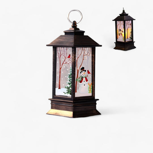 Cristy | Illuminated Snowman Santa Lantern - Festive Tree Ornament and Home Decoration