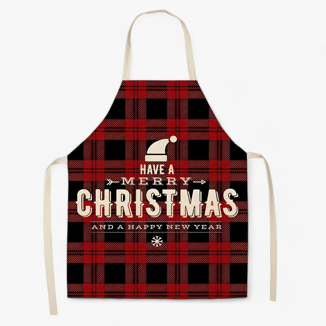 Grembiule di lino Merry | Merry Christmas - Accessorio da cucina e regalo di Natale festivo