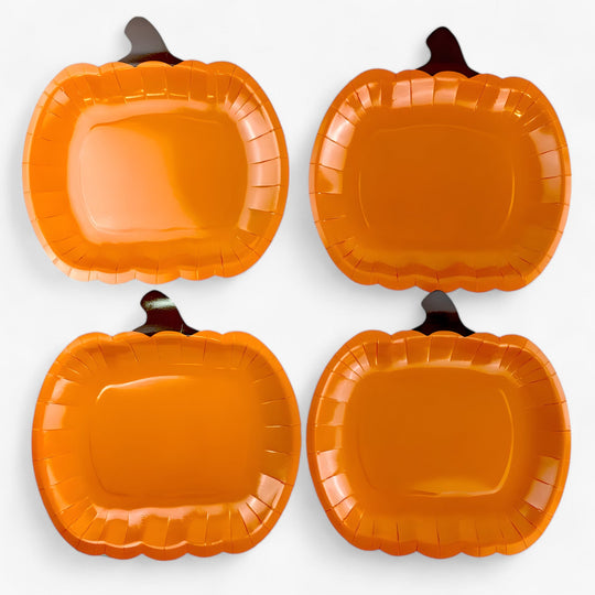 Double the Fun: Get One Free! Salem | Festive Halloween Pumpkin Plates - Perfect for Trick or Treating