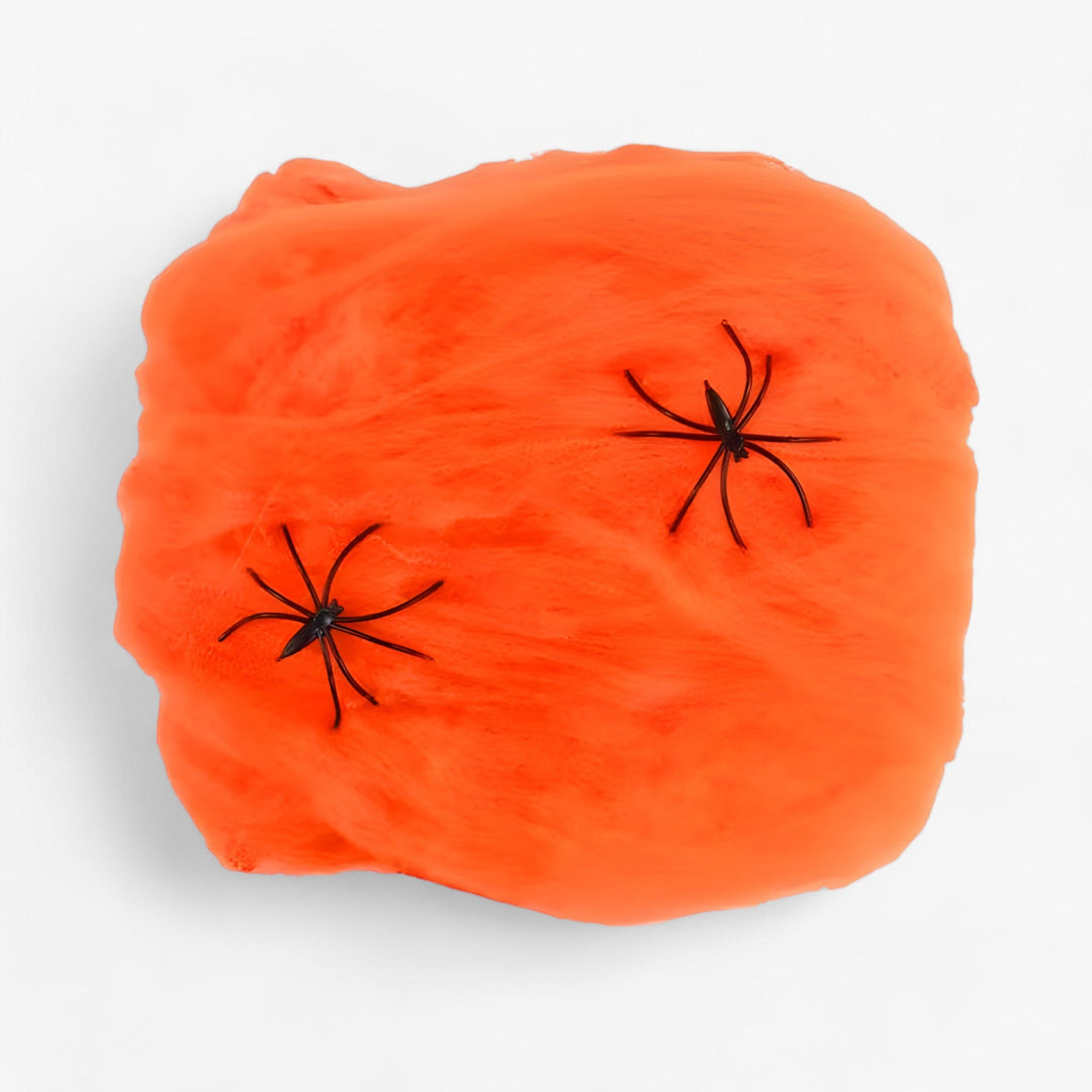 Webster | Halloween Spider Web - Stretchable Spider Web and Spiders for Sinister Party Accessories