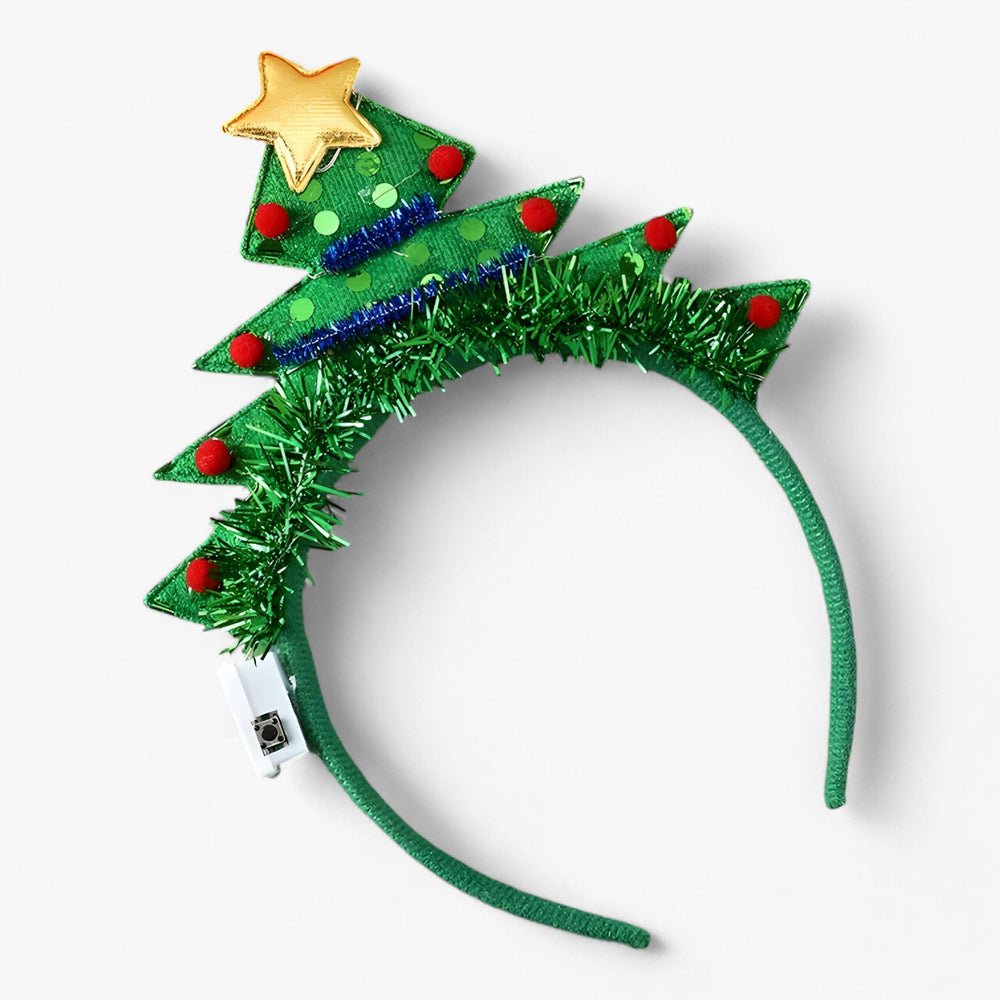 Twila | Christmas Tiara with LED Snowflake Lights - Festive Headband for Girls and Women