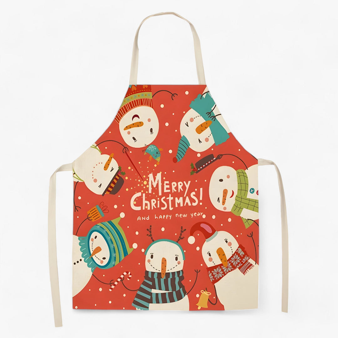 Grembiule di lino Merry | Merry Christmas - Accessorio da cucina e regalo di Natale festivo