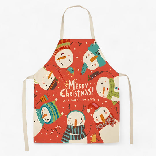 Grembiule di lino Merry | Merry Christmas - Accessorio da cucina e regalo di Natale festivo