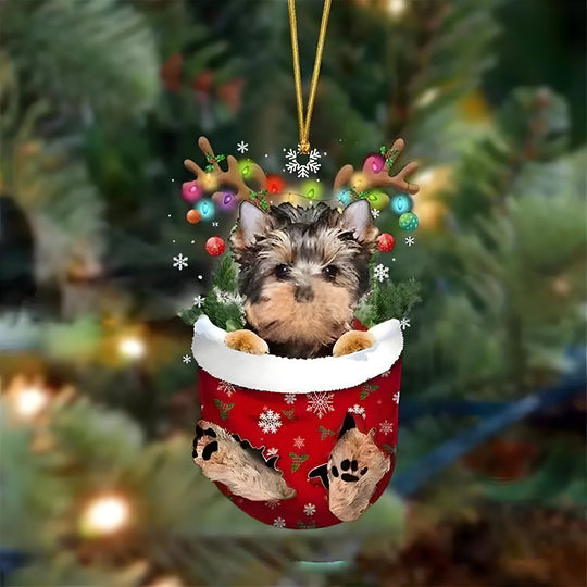 Ciondolo a forma di cucciolo dell'albero di Natale - Fascino festivo e regalo per gli amanti dei cani