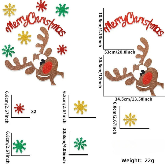 Fristy | Christmas Felt Stickers for Doors and Windows - Festive Decoration for the Home