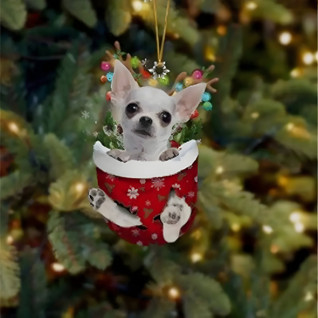 Ciondolo a forma di cucciolo dell'albero di Natale - Fascino festivo e regalo per gli amanti dei cani